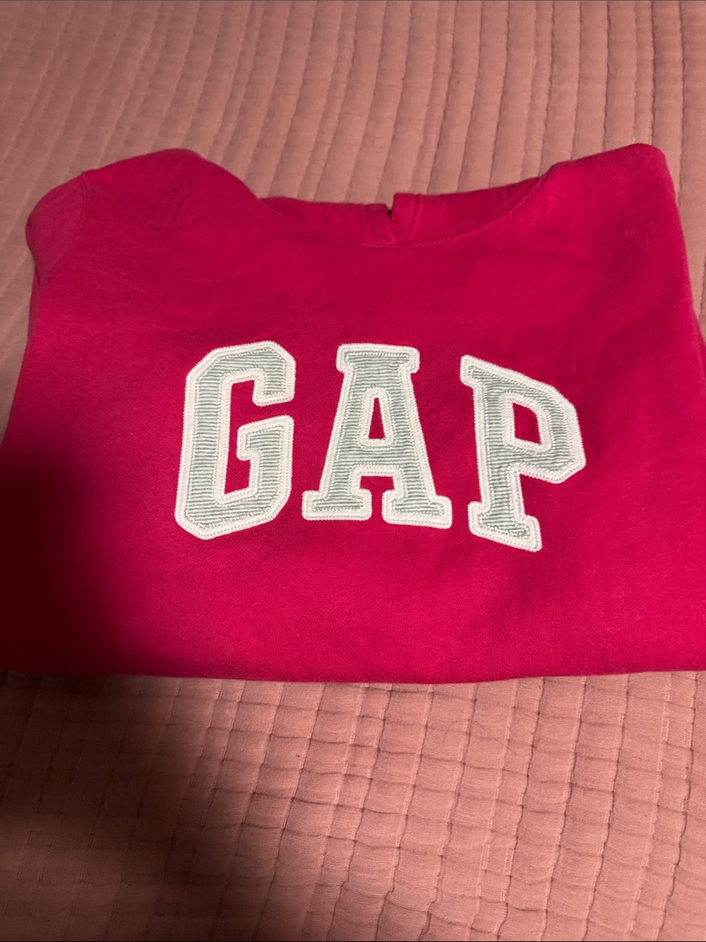GAP Bright Pink Pullover Sweatshirt with White Logo